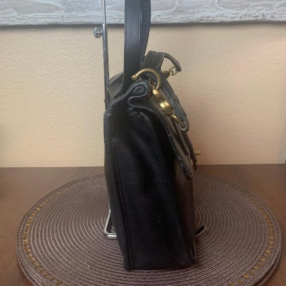 VTG Coach Bag Willis No H8O-9927 Black Cowhide Leather Nickel - Picture 4 of 7